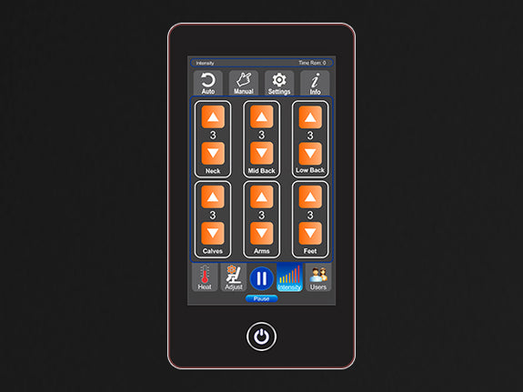 6 Sections for Multi-Intensity Massage Controls